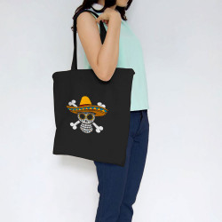 Sac shopping en toile noir One Piece Mexican Skull (Le Duc,Manga Kawaï japan,Films/Séries,Têtes de morts,Détournements)