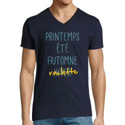 T-shirt homme col V bleu marine Raclette (Le Duc,Fruits & Légumes,Humour)