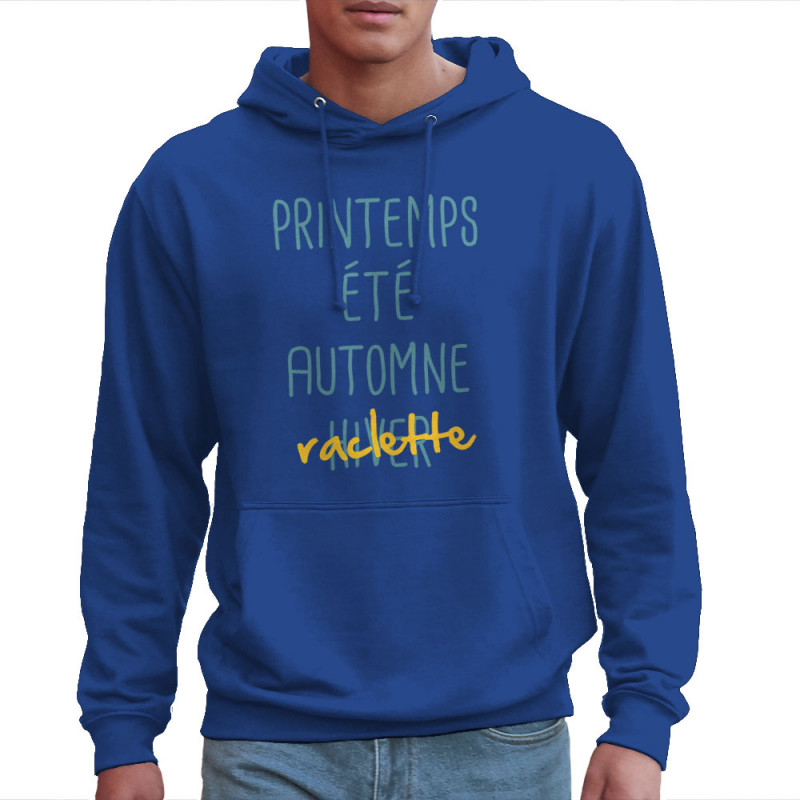 Sweat homme à capuche bleu royal Raclette (Le Duc,Fruits & Légumes,Humour)