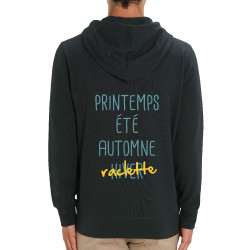 Sweat homme zippé à capuche coton bio noir Raclette (Le Duc,Fruits & Légumes,Humour)