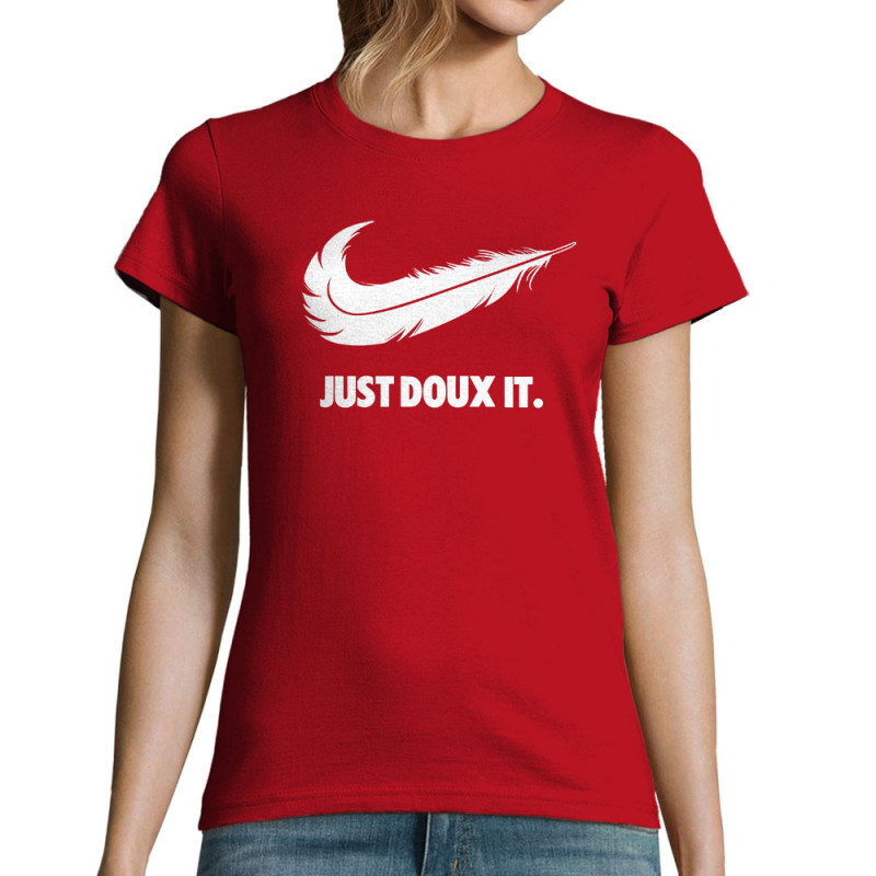 T-shirt femme rouge Just Doux It (Le Duc,Humour)