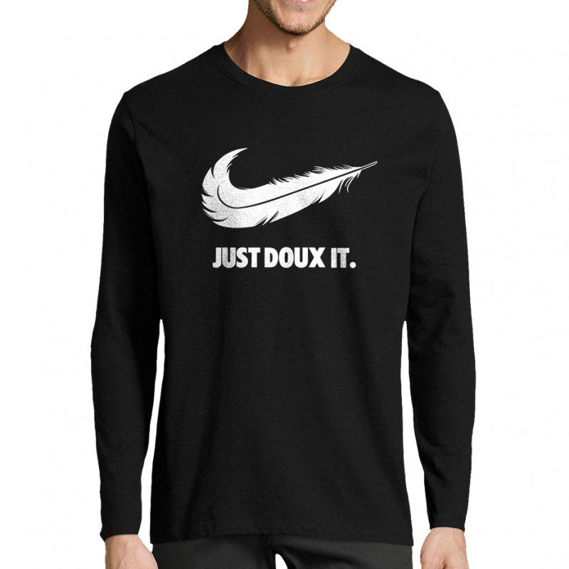 T-shirt homme manches longues noir Just Doux It (Le Duc,Humour)