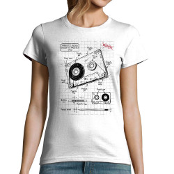 T-shirt femme blanc Cassette audio plan (Le Duc,Divers)