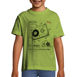 T-shirt enfant vert pomme Cassette audio plan (Le Duc,Divers)