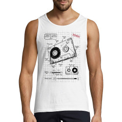 Débardeur homme blanc Cassette audio plan (Le Duc,Divers)