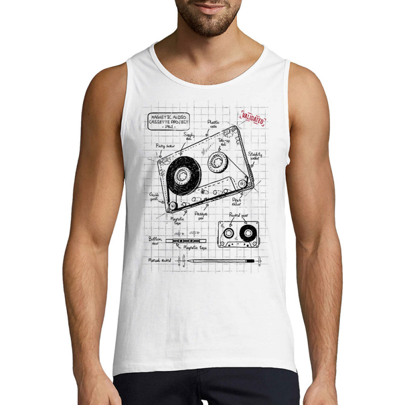 Débardeur homme blanc Cassette audio plan (Le Duc,Divers)