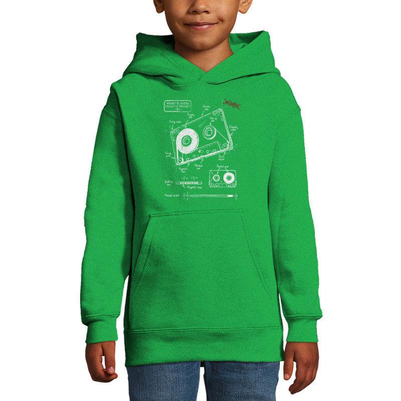 Sweat enfant à capuche vert prairie Cassette audio plan (Le Duc,Divers)