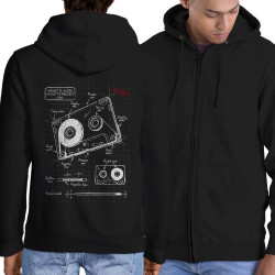 Sweat homme à capuche zippé noir Cassette audio plan (Le Duc,Divers)