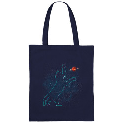 Sac shopping en toile bleu marine Space Cat (Le Duc,Animaux,Chats)