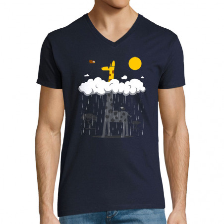 T-shirt homme col V "Girafe...