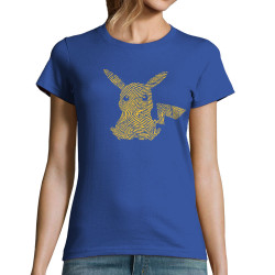 T-shirt femme bleu royal Digital Pikachu (Le Duc,Jeux Vidéo / Geek,Manga Kawaï japan)