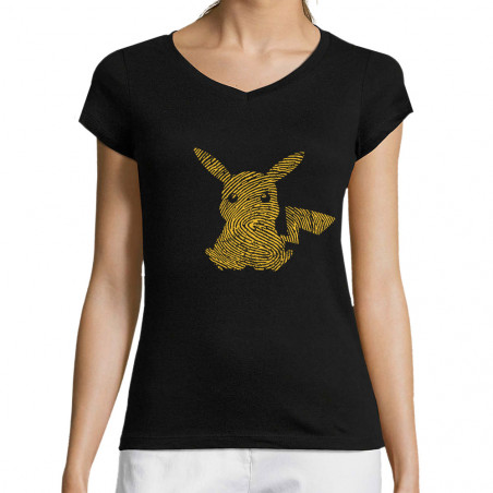 T-shirt femme col V...