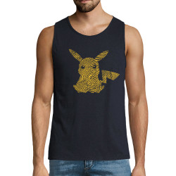 Débardeur homme bleu marine Digital Pikachu (Le Duc,Jeux Vidéo / Geek,Manga Kawaï japan)