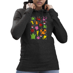 Sweat femme à capuche gris anthracite Haring Pokemon (Le Duc,Jeux Vidéo / Geek,Manga Kawaï japan)