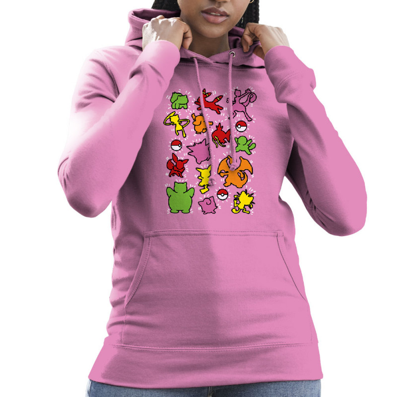 Sweat femme à capuche rose Haring Pokemon (Le Duc,Jeux Vidéo / Geek,Manga Kawaï japan)
