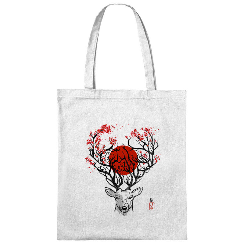 Sac shopping en toile blanc Cerf du Japon (Le Duc,Animaux)