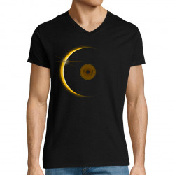 T-shirt homme col V noir Sun Record (Le Duc,Divers)
