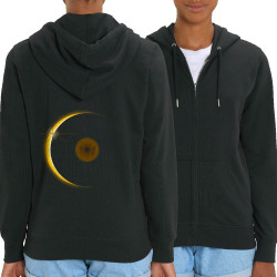 Sweat femme zippé à capuche coton bio noir Sun Record (Le Duc,Divers)