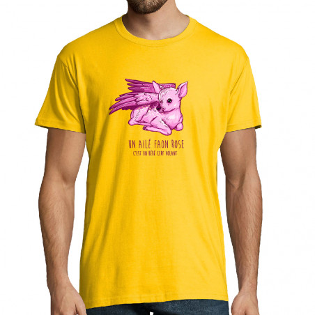 T-shirt homme "Ailé faon rose"