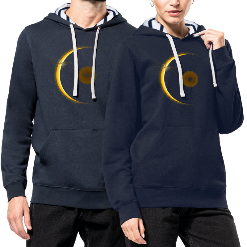 Sweat capuche à motifs unisexe bleu marine et marinière Sun Record (Le Duc,Divers)