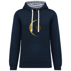 Sweat capuche à motifs unisexe bleu marine et marinière Sun Record (Le Duc,Divers)