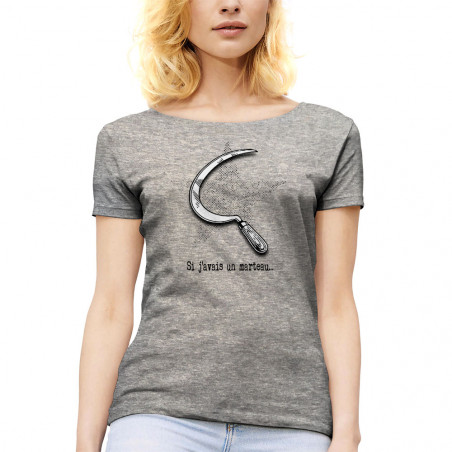 T-shirt femme col large "Si...