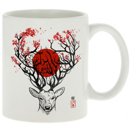 Mug blanc Cerf du Japon (Le Duc,Animaux)