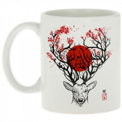 Mug blanc Cerf du Japon (Le Duc,Animaux)