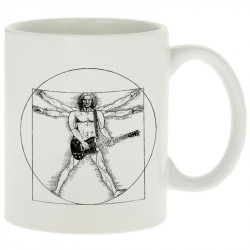 Mug blanc Vitruve Rock (Gondrax,Rock & Punk,Musée,Humour,Homme de Vitruve)