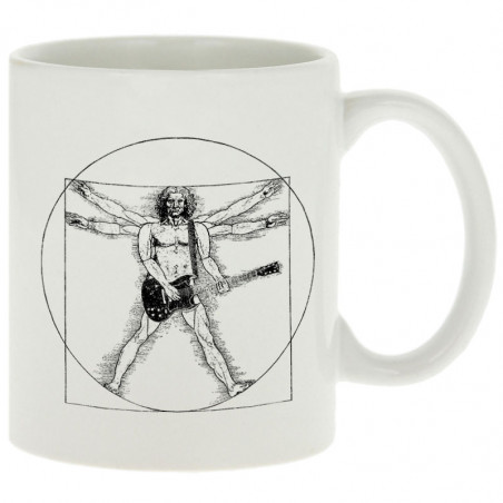 Mug blanc Vitruve Rock (Gondrax,Rock & Punk,Musée,Humour,Homme de Vitruve)