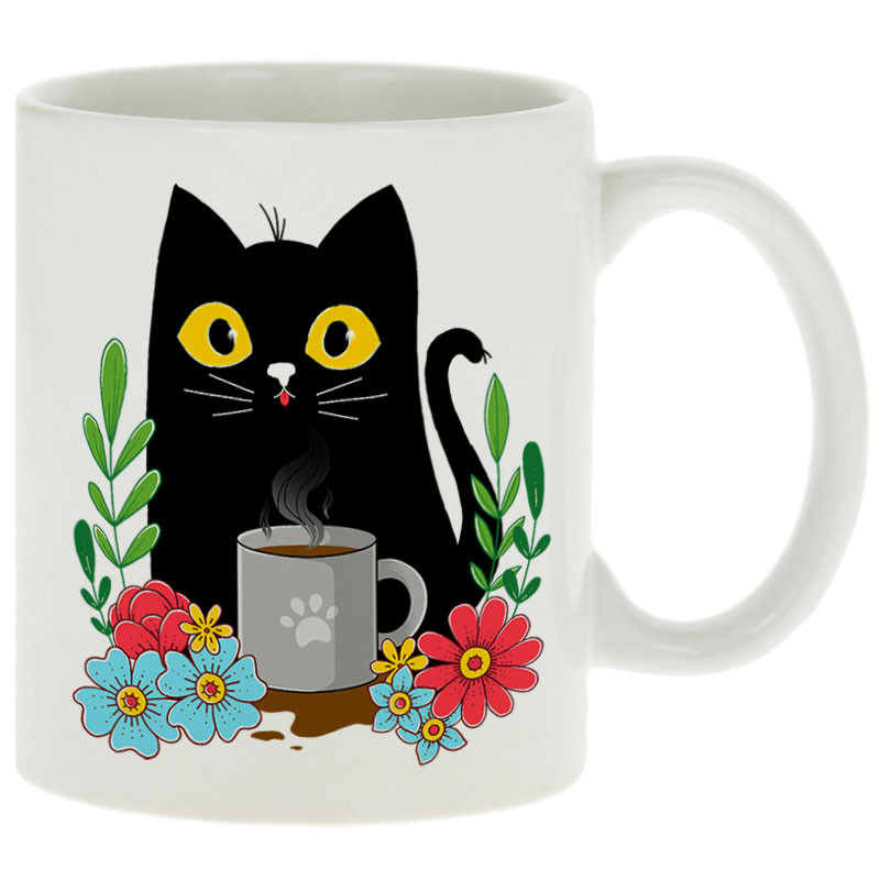 Mug blanc Coffee cat (Animaux,Fruits & Légumes,Manga Kawaï japan,Chats)