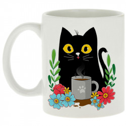 Mug blanc Coffee cat (Animaux,Fruits & Légumes,Manga Kawaï japan,Chats)