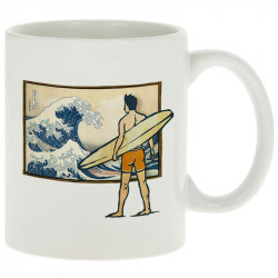 Mug blanc Brice Hokusaï (Gondrax,Humour,Hokusaï,Musée,Skate)