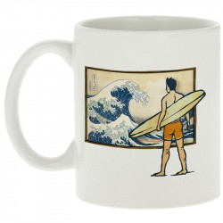 Mug blanc Brice Hokusaï (Gondrax,Humour,Hokusaï,Musée,Skate)