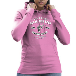 Sweat femme à capuche rose Garage Rochard 2 (Gondrax,Humour)