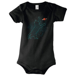 Body bébé noir Space Cat (Le Duc,Animaux,Chats)