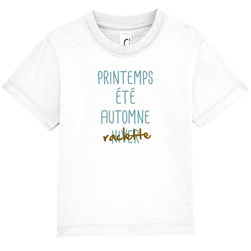 T-shirt bébé blanc Raclette (Le Duc,Fruits & Légumes,Humour)