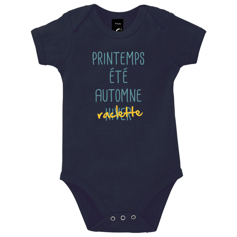 Body bébé bleu marine Raclette (Le Duc,Fruits & Légumes,Humour)