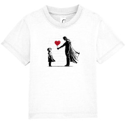 T-shirt bébé blanc Banksy Superman (Le Duc,Musée,Films/Séries)