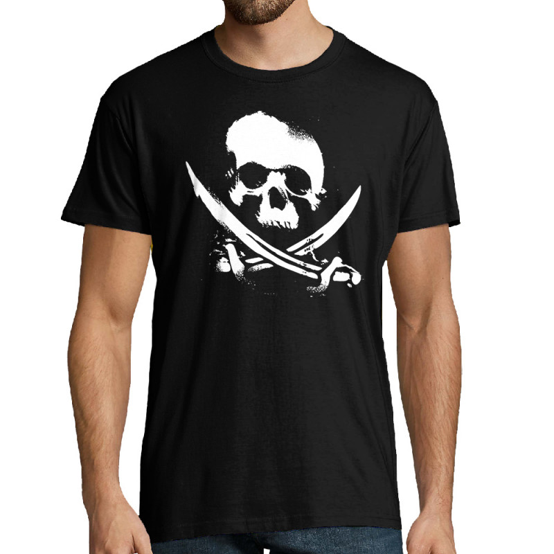 Tee-shirt homme noir Pirate Skull (Têtes de morts)