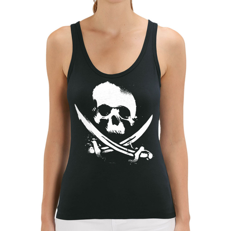 Débardeur femme coton bio noir Pirate Skull (Têtes de morts)