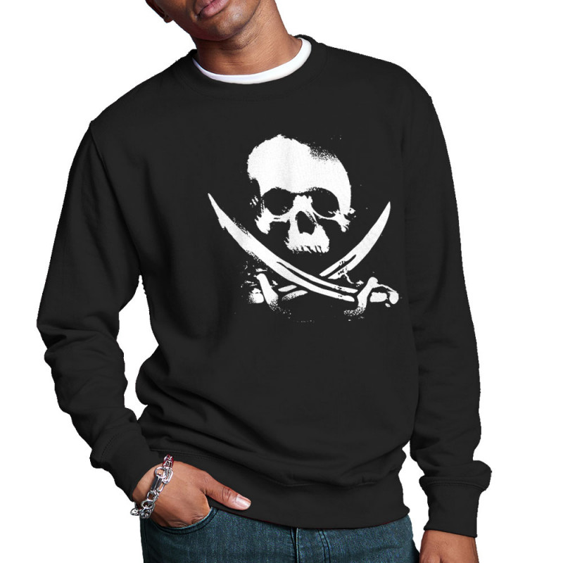 Sweat homme col rond noir Pirate Skull (Têtes de morts)