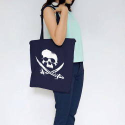 Sac shopping en toile bleu marine Pirate Skull (Têtes de morts)