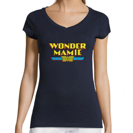 T-shirt femme col V "Wonder...
