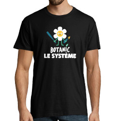 Tee-shirt homme noir Botanic le système (Alex Kidd,Humour,Slogans Débiles)