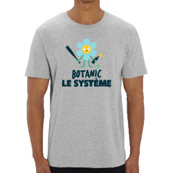 T-shirt homme coton bio gris chiné Botanic le système (Alex Kidd,Humour,Slogans Débiles)