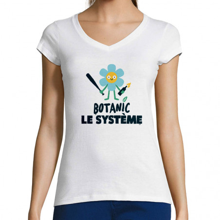 T-shirt femme col V...