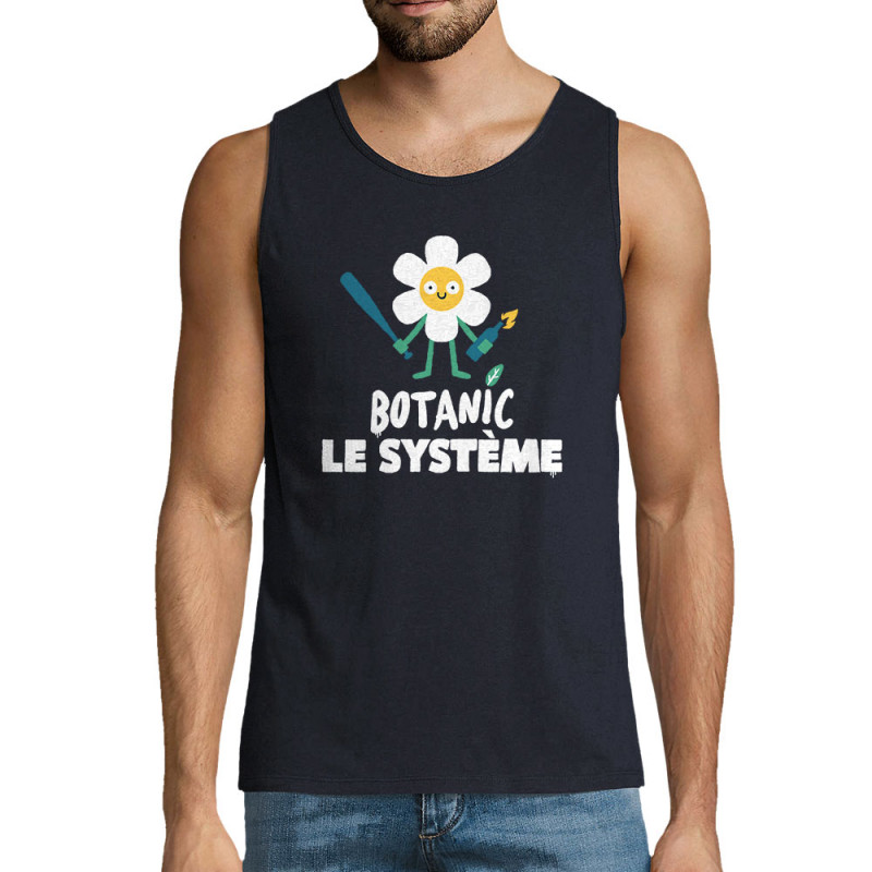 Débardeur homme bleu marine Botanic le système (Alex Kidd,Humour,Slogans Débiles)