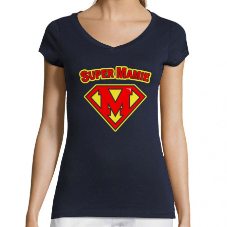 T-shirt femme col V "Super...