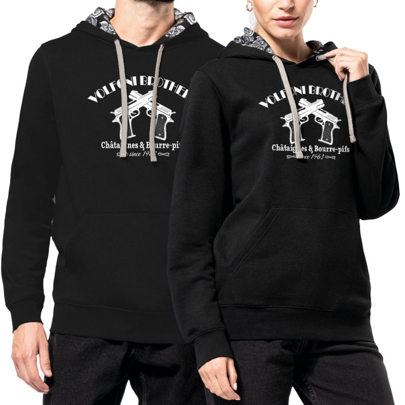 Sweat capuche à motifs unisexe noir et têtes de mort mexicaines Volfoni Brothers (Andy,Films/Séries,Les Tontons Flingueurs)